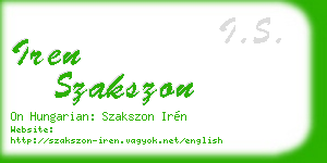 iren szakszon business card